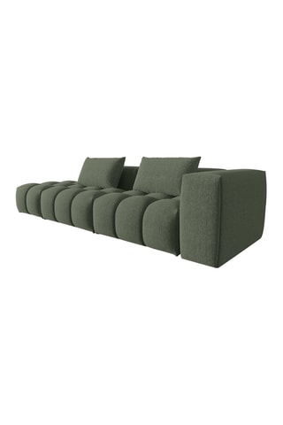 Canapé modulable gauche Lorella - Vert olive - 3 places - Revêtement en tissu