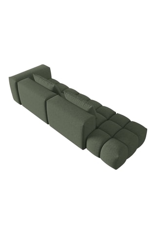 Canapé modulable gauche Lorella - Vert olive - 3 places - Revêtement en tissu