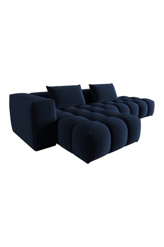 Canapé d'angle gauche modulaire Lorella - Bleu roi - 4 places - Revêtement en velours