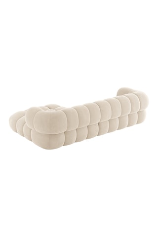 Canapé d’angle droit Maurice - Beige - 3 places - Toucher velours