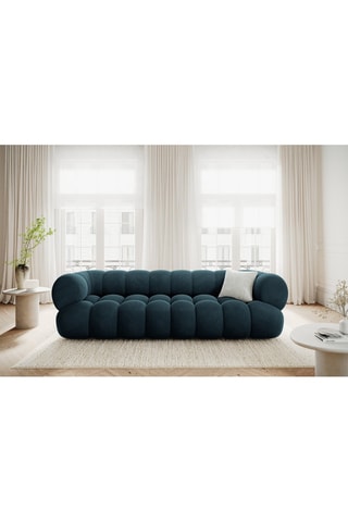 Canapé modulaire Maurice - Bleu pétrole - 4 places - Toucher velours