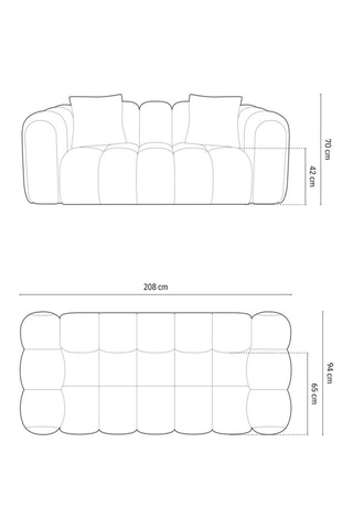 Canapé Elise - Vert - 3 places - En tissu chenille