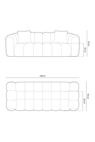 Canapé modulaire Elise - Beige - 4 places - En tissu structurel
