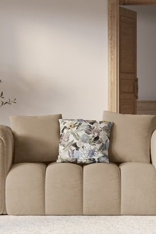 Canapé Elise - Beige - 2 places - En tissu velours