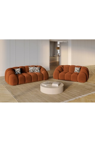 Canapé Lyna - Camel - 3 places - En tissu velours