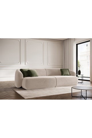 Canapé Louis - Beige - 4 places - Tissu velours