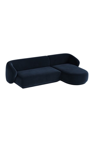 Canapé d'angle droit Louis - Bleu roi - 4 places - En tissu velours