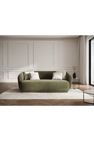 Canapé Louis - Vert olive - 2 places - En tissu velours