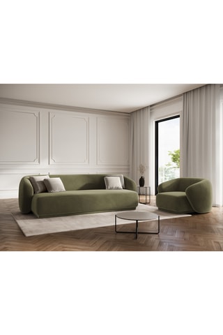 Canapé Louis - Vert olive - 3 places - En velours