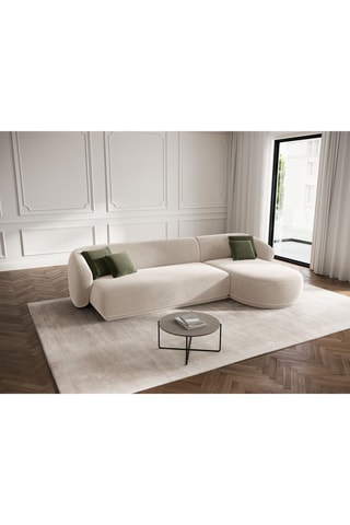 Canapé d'angle droit Louis - Beige - 4 places - En velours