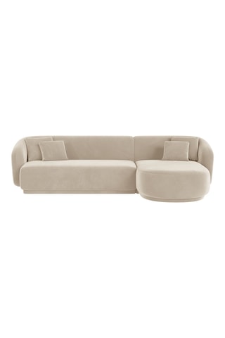 Canapé d'angle droit Louis - Beige - 4 places - En velours