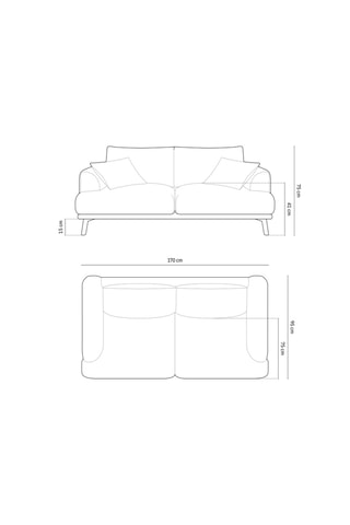 Canapé Margot - Marron - 2 places - En tissu velours