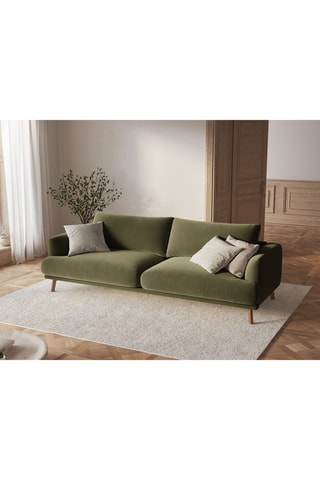 Canapé Margot - Vert olive - 3 places - En tissu velours