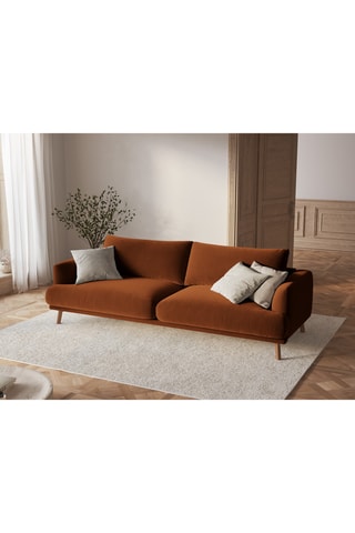 Canapé Margot - Marron - 3 places - En tissu velours