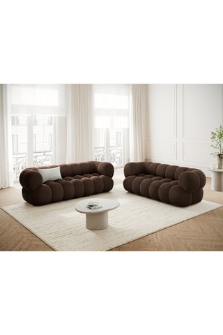 Canapé Maurice - Marron foncé - 2 places - Tissu chenille