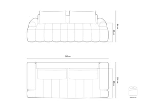 Canapé convertible Simonav- Beige - 4 places - En tissu polyester