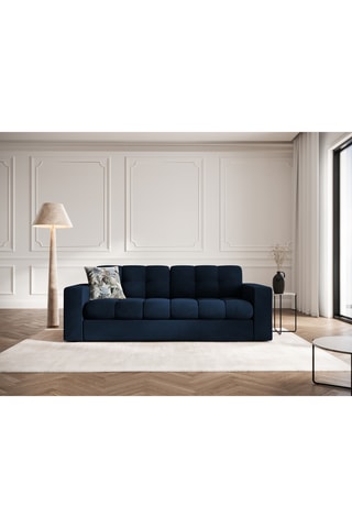 Canapé Yohan - Bleu marine - 2 places - Tissu velours