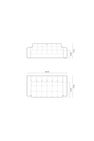 Canapé Yohan - Bleu marine - 2 places - Tissu velours