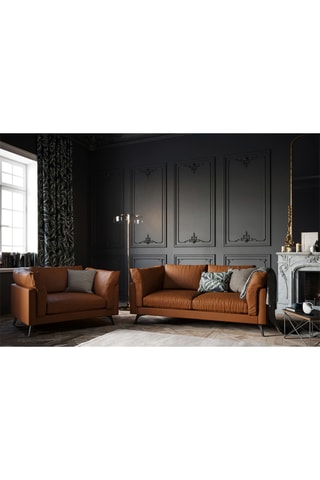 Canapé Camille - Marron - 2 places - Cuir