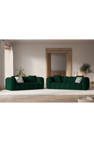 Canapé Elise - Vert foncé - 4 places - En velours