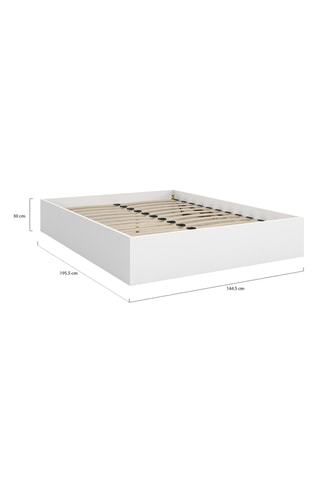 Lit coffre Malta en bois blanc avec sommier 140x190cm
