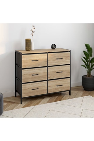 Commode 6 tiroirs Iris - 80 x 30 x 70 cm