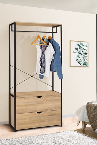 Dressing 2 tiroirs Memphis - 80 x 167 x 40 cm