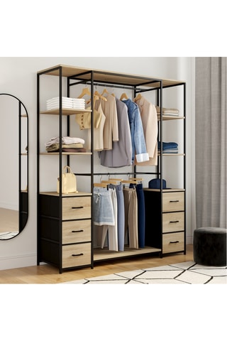 Dressing 6 tiroirs Iris - 140 x 40 x 167 cm