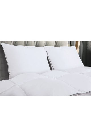 Couette extra chaude plumes d'oie - anti-acariens - polyester 500 g/m² + oreiller(s) moelleux 500 g/m²
