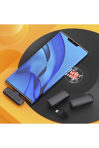 Microfone portátil sem fios J13 Clip Preto