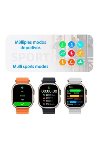 Smartwatch J68 + - Plateado y negro