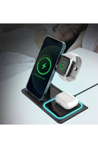 Base de carga sem fio dobrável 3 em 1