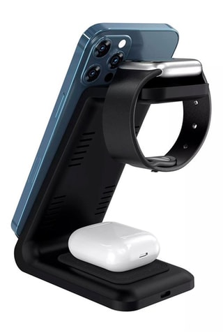 Base de carga sem fio Qi 3 em 1 Preto