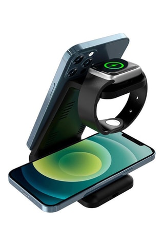 Base de carga sem fio Qi 3 em 1 Preto