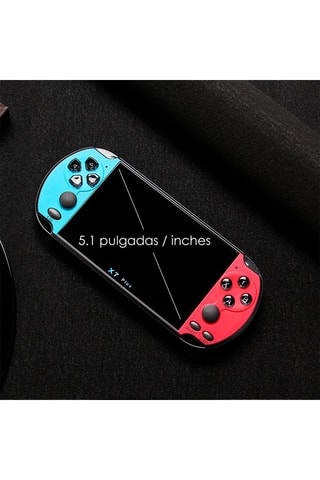 Consola de jogos X7 ecrã 5,1 polegadas Azul e vermelho