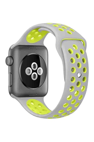 Bracelete em silicone compatível Apple Watch 38/40 mm - Branco e verde-anis