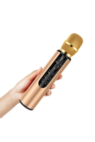 Microfone de karaoke Dourado-rosa