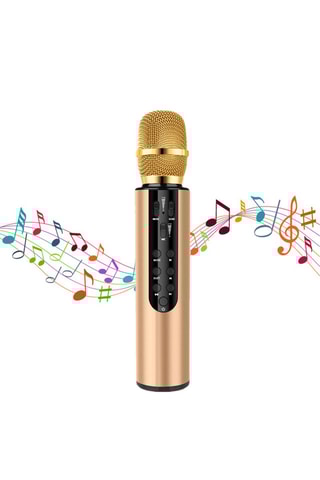 Microfone de karaoke Dourado-rosa