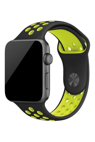 Bracelete compatível Apple Watch 38/40/41 mm - Preto e verde fluorescente