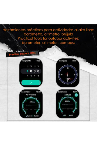 Smartwatch KR92 - Gris claro y naranja