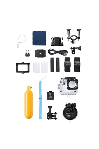 Câmara desportiva com Wifi - Ecrã LCD - Acessórios incluídos