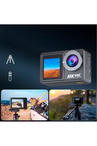 Câmara desportiva - Ecrã duplo LCD - 18 acessórios incluídos