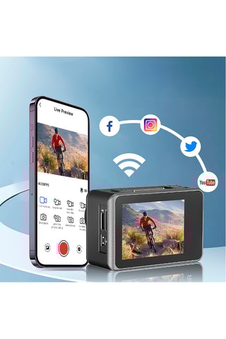 Câmara desportiva - Ecrã duplo LCD - 18 acessórios incluídos