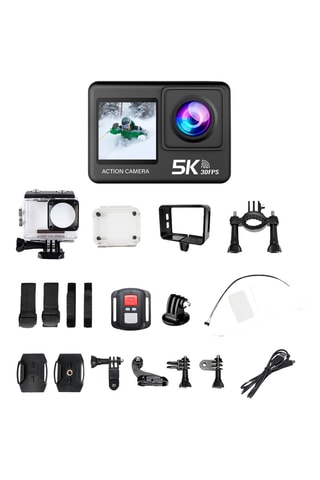 Câmara desportiva - Ecrã duplo LCD - 13 acessórios incluídos