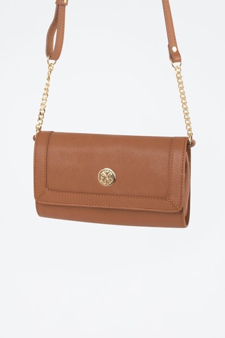 Mala a tiracolo em couro Nora Camel - Castanho