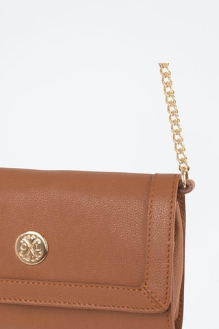 Mala a tiracolo em couro Nora Camel - Castanho