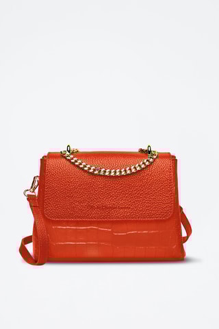 Mala a tiracolo Cremieux em couro - Coral - Coral