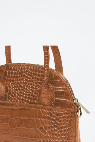 Pequena mala bowling em couro Bel-air Conhaque - Castanho