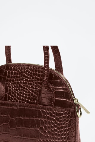 Pequena mala bowling em couro Bel-air Castanho-escuro - Castanho