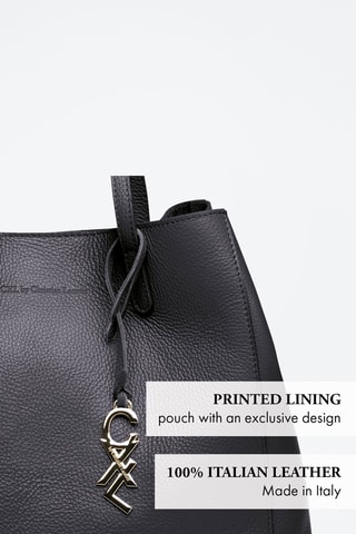 Mala shopper em couro Alesia Preto - Preto